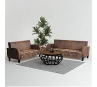 vidaXL Ensemble de canapés 2 pcs Daim synthétique Marron