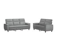 vidaXL Ensemble de Canapés 2 pcs Gris Clair Tissu