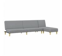 Vidaxl Ensemble De Canapés 2 Pcs Gris Clair Tissu Gris