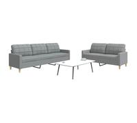 vidaXL Ensemble de canapés 2 pcs gris clair tissu, canapé, siège de canapé, canapé relax, canapé confort, fauteuil de 3278319
