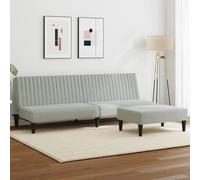 Ensemble de canapés 2 pcs gris clair velours, canapé, siège de canapé, canapé relax, canapé confort, fauteuil de télévision