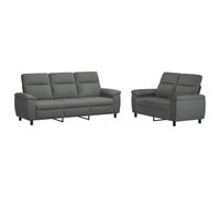 vidaXL Ensemble de Canapés 2 pcs Gris foncé Tissu