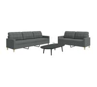 vidaXL Ensemble de canapés 2 pièces Tissu gris foncé Réf. 3278320
