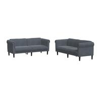 vidaXL – Ensemble de canapés 2 pcs – Chaise avec accoudoirs et dossier – Velours gris foncé
