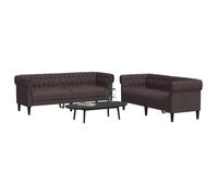 vidaXL Ensemble de canapés 2 pcs marron foncé tissu, canapé, siège de canapé, canapé relax, canapé confort, fauteuil de 3209203
