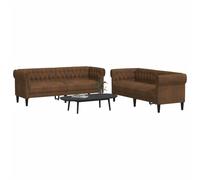 Vidaxl Ensemble De Canapés 2 Pcs Marron Tissu Marron