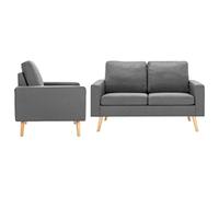 Ensemble de canapés 2 pcs Tissu Gris clair