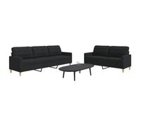 vidaXL Ensemble de canapés 2 pcs noir tissu, canapé, siège de canapé, canapé relax, canapé confort, fauteuil de télévision 3278323