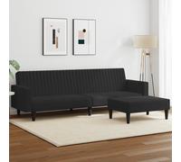 Ensemble de canapés 2 pcs noir velours, canapé, siège de canapé, canapé relax, canapé confort, fauteuil de télévision