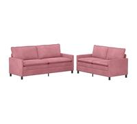 vidaXL Ensemble de Canapés 2 pcs Rose Velours, Canapé Moderne, élégant Fauteuil, Coin Salon intérieur, Rembourrage Confortable, mobilier Polyvalent, Design Chic