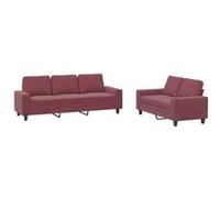 vidaXL Ensemble de canapés 2 pcs rouge bordeaux tissu rouge G