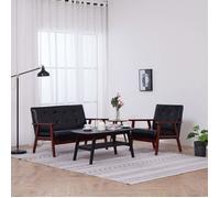 Vidaxl Ensemble De Canapés 2 Pcs Noir Similicuir Noir