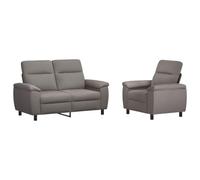 vidaXL Ensemble de Canapés 2 pcs Taupe Tissu