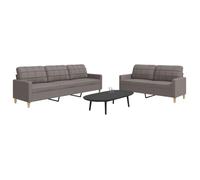 vidaXL Ensemble de canapés 2 pcs taupe tissu, canapé, siège de canapé, canapé relax, canapé confort, fauteuil de télévision 3278326