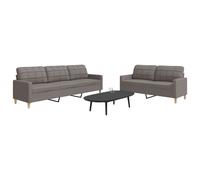 Vidaxl Ensemble De Canapés 2 Pcs Taupe Tissu Gris