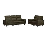 vidaXL Ensemble de Canapés 2 pcs Vert armée Simili Daim