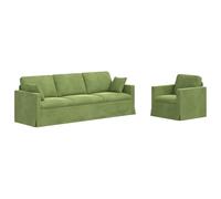 vidaXL Canapé 2 pcs Vert clair 228 x 78 x 80 cm Velours