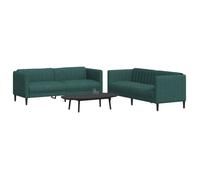 vidaXL Ensemble de canapés 2 pcs vert foncé tissu, canapé, siège de canapé, canapé relax, canapé confort, fauteuil de 3209242