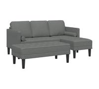 Vidaxl Canapé D'angle Ensemble De 2 Gris Foncé Polyester