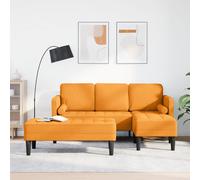 Vidaxl Ensemble De Canapés 2 Pièces Avec Coussins En Tissu Jaune Foncé Jaune