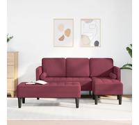 vidaXL Ensemble de Canapés 2 Pièces avec Coussins en Tissu Rouge Bourgogne