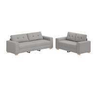 Vidaxl Ensemble De Canapés 2 Pièces Avec Coussins Tissu Gris Nuage