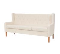 Ensemble de canapés 2 pcs Tissu Blanc crème