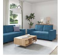 3-delige Loungeset met kussens fluweel blauw3324627
