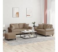 Vidaxl Ensemble De Canapés 3 Pcs Avec Coussins Cappuccino Similicuir