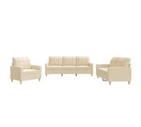 vidaXL Ensemble de canapés 3 pcs pour salon avec coussins – tissu noir