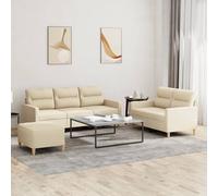 Ensemble de Canapés avec Coussins Sièges Salon 2 pcs Jaune Clair Tissu vidaXL