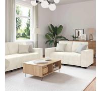 Vidaxl Ensemble De Canapés 3 Pcs Avec Coussins Crème Velours