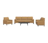 3-delige Loungeset met kussens en bolsters fluweel bruin3278458