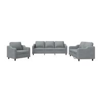 vidaXL Ensemble de canapés 3 pièces avec coussins Tissu Gris clair