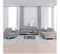 vidaXL Ensemble de canapés 3 pcs avec coussins Gris clair Tissu 3202054