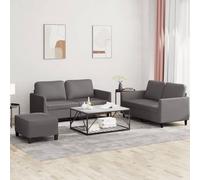 vidaXL 3-delige Loungeset met kussens kunstleer grijs3201757 Gris G