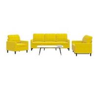 Ensemble de canapés 3 pcs avec coussins Jaune Velours, canapé, siège de canapé, canapé relax, canapé confort, chaise de télévision