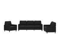 vidaXL Ensemble de canapés 3 pcs 3201481 – accoudoirs rembourrés, velours noir