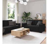 vidaXL Ensemble de canapés 3 pcs Velours noir avec coussins