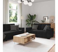 Vidaxl Ensemble De Canapés 3 Pcs Avec Coussins Noir Velours