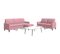 Canape droit vidaxl 3 places en velours rose 77 x 137 x 80 cm rose G
