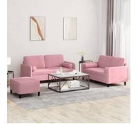 vidaXL 3-delige Loungeset met kussens fluweel roze3202007 Rose G