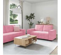 vidaXL Ensemble de canapés 3 pcs avec coussins Rose Velours, canapé, siège de canapé, canapé relax, canapé confort, fauteuil