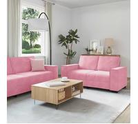 vidaXL Ensemble de canapés 3 pcs avec coussins Rose Velours, canapé, siège de canapé, canapé relax, canapé confort, fauteuil 3324621