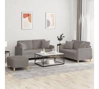 vidaXL Ensemble de canapés 3 pcs avec coussins taupe tissu3202117 Taupe G