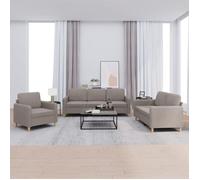 vidaXL Ensemble de canapés 3 pcs avec coussins Taupe Tissu