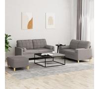 Ensemble de Canapés avec Coussins Sièges Salon 2 pcs Gris Foncé Tissu vidaXL