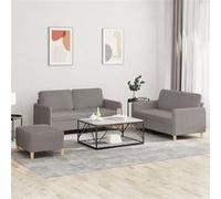 vidaXL Ensemble de canapés 3 pcs avec coussins Taupe Tissu3202101 Taupe G