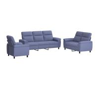 vidaXL Ensemble de Canapés 3 pcs Bleu Denim Tissu