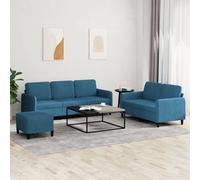 vidaXL Ensemble de canapés 3 pcs bleu velours
